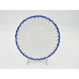 PRATO SOBREMESA MAR BRANCO COM BORDA PINCELADO AZUL 22D