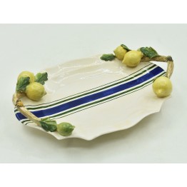 BANDEJA MARIA M DE LIMÕES COM ALÇA DE GALHO 24,5L x 36C x 1A