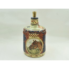 BASE DE ABAJUR IKAT DE CAVALO COM COURO 24D x 44A