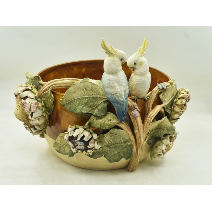 CACHEPOT GARDEN COM GIRASSOIS E PÁSSAROS 46L x 52C x 38,5