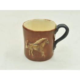 CANECA ESTILO ANTIGA COM APLICAÇÃO CAVALO 8,5L x 11C x 8,5A