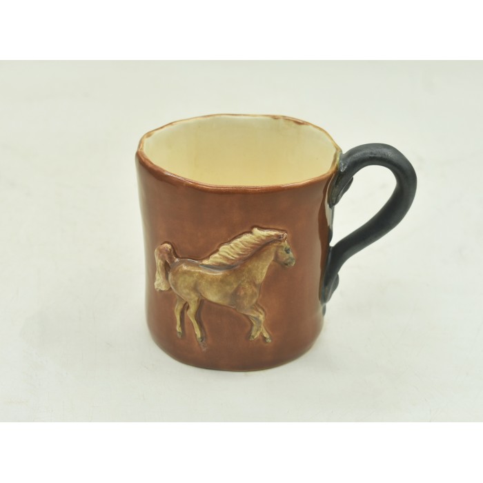 CANECA ESTILO ANTIGA COM APLICAÇÃO CAVALO 8,5L x 11C x 8,5A