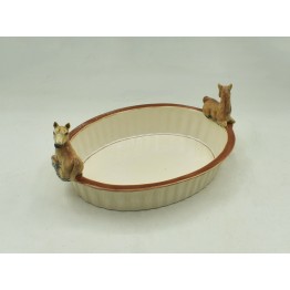 TRAVESSA OVAL M COM APLICAÇÃO DE CAVALO 36,5L x 14A